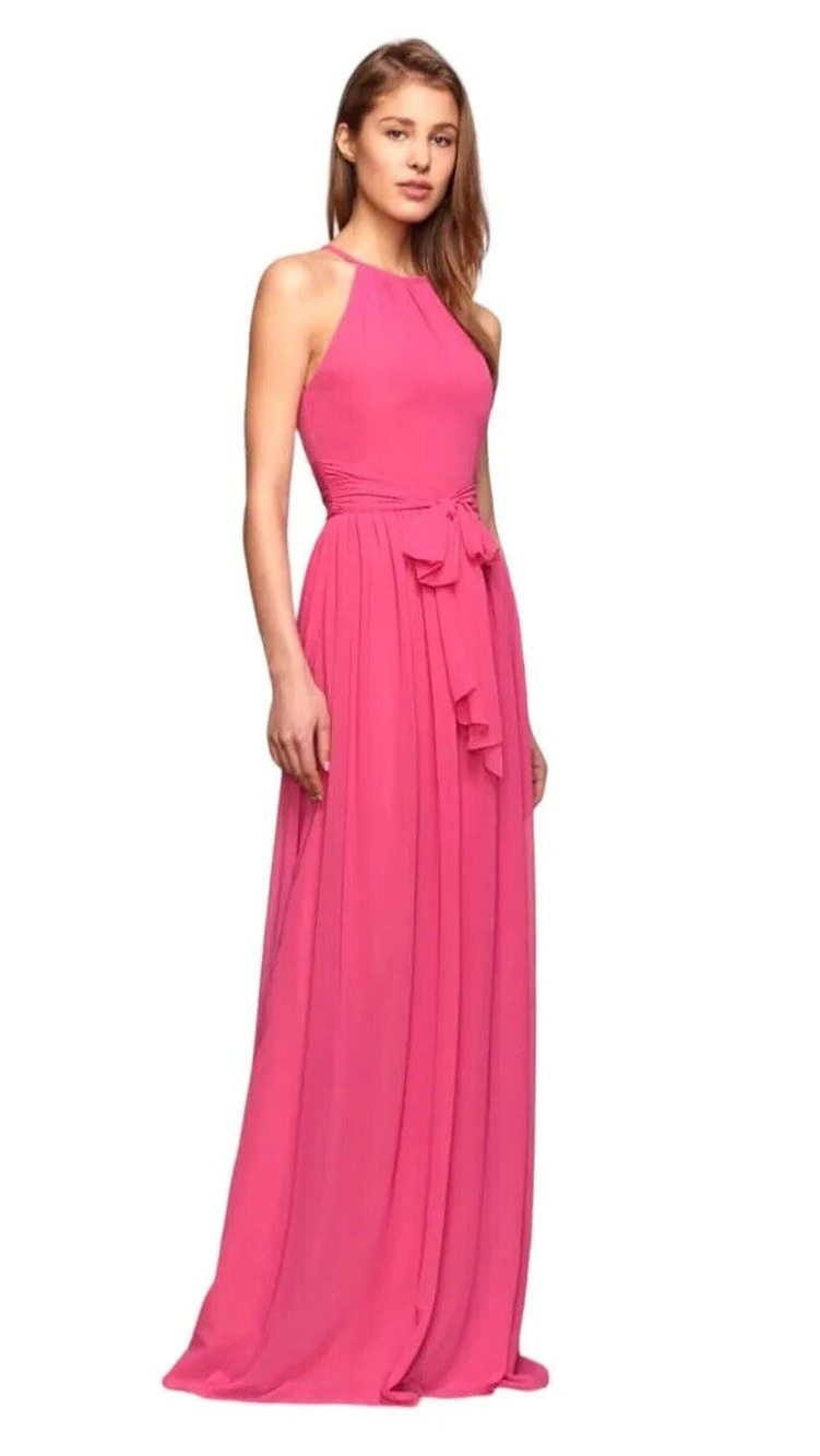 Monique Lhuillier Formal Wear Halter Dress Sleeveless Prom Formal Pink 6